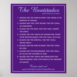 Heilige Schrift Matthew 5:3 tot 5:10 Beatitudes Poster