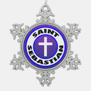 Heilige Sebastian Tin Sneeuwvlok Ornament