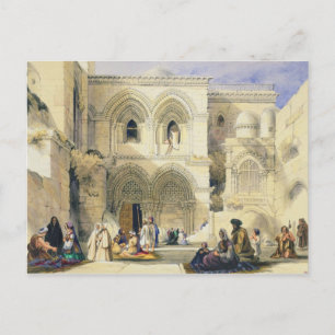Heilige Sepulcher, in Jeruzalem (kleur litho) Briefkaart