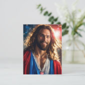 Heilige Sereniteit: Kerstmis Kaart met lachende Je (Staand voorkant)