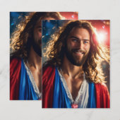 Heilige Sereniteit: Kerstmis Kaart met lachende Je (Voorkant / Achterkant)