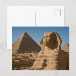 Heilige Sfinx Goddelijk Briefkaart Giza Piramides