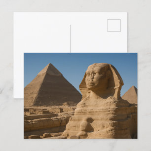Heilige Sfinx Goddelijk Briefkaart Giza Piramides
