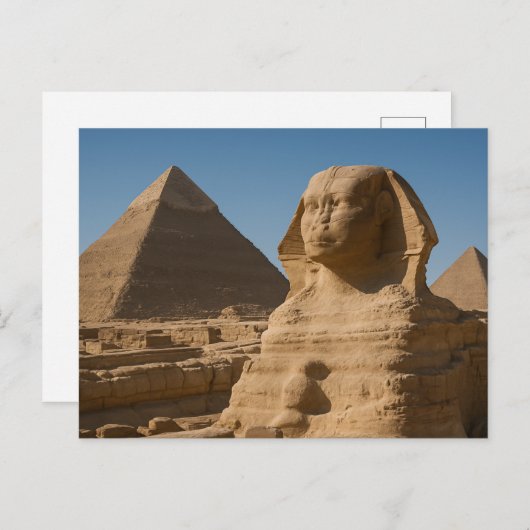Heilige Sfinx Goddelijk Briefkaart Giza Piramides (Voorkant / Achterkant)