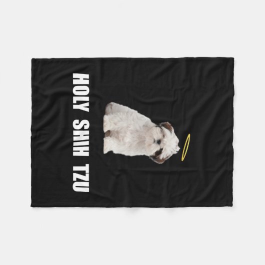 Heilige sjiih Tzu Fleece Deken (Voorkant (Horizontaal))
