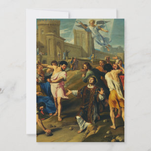 Heilige Stefanus de Eerste Martelaar Kunst Iconogr Feestdagenkaart