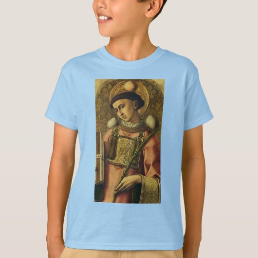 Heilige Stefanus de Protomartelaar Fijne Kunst Ico T-shirt (Voorkant)