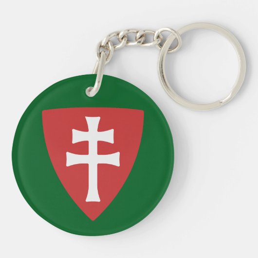 Heilige Stefanus Hongaars Kruis Symbool Hongarije  Sleutelhanger (Achterkant)
