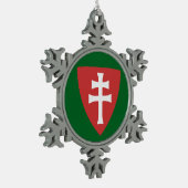 Heilige Stefanus Hongaars Kruis Symbool Hongarije  Tin Sneeuwvlok Ornament (Links)