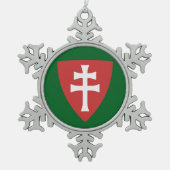Heilige Stefanus Hongaars Kruis Symbool Hongarije  Tin Sneeuwvlok Ornament (Voorkant)