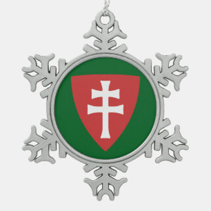 Heilige Stefanus Hongaars Kruis Symbool Hongarije Tin Sneeuwvlok Ornament