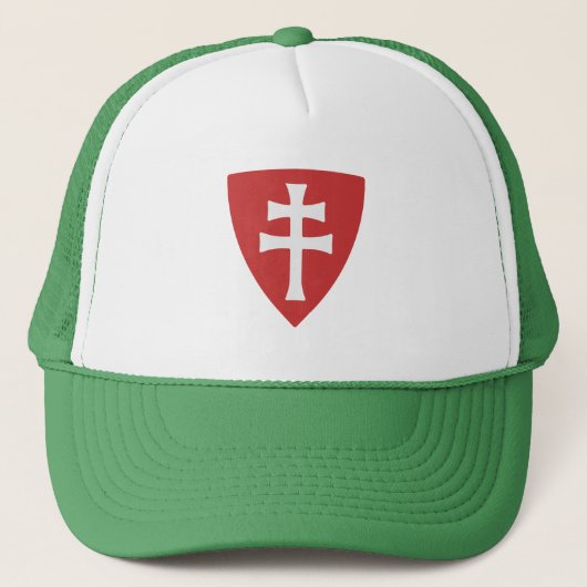 Heilige Stefanus Hongaars Kruis Symbool Hongarije  Trucker Pet (Voorkant)