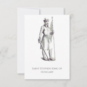 Heilige Stefanus Koning van Hongarije Heilige Kaar Bedankkaart