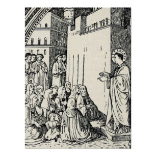 Heilige Stefanus Prediking door Fra Angelico Perfect Poster