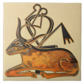 Heilige Stier Egyptisch 3D 3 Tegeltje (Voorkant)