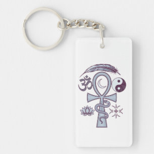 Heilige Symbolen - Ankh, Slang en Kosmische Balans Sleutelhanger