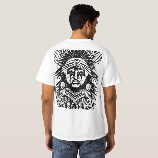 Heilige Symbolen: Native American Linework Design. T-shirt (Achterkant volledig)