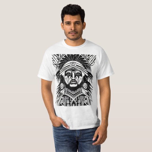Heilige Symbolen: Native American Linework Design. T-shirt (Voorkant volledig)