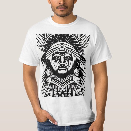 Heilige Symbolen: Native American Linework Design. T-shirt (Voorkant)
