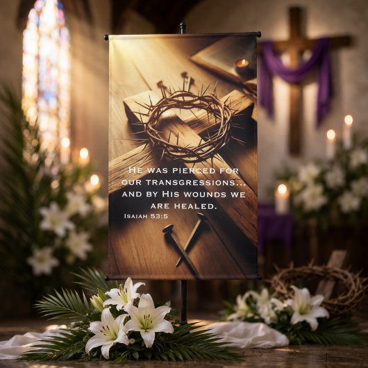 Heilige Symbolen van Christus' Offer Spandoek
