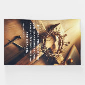Heilige Symbolen van Christus' Offer Spandoek (Horizontaal)