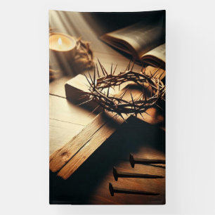 Heilige Symbolen van de Kruisiging Spandoek