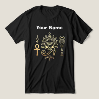 Heilige Symbolen van Egypte Ankh Oog van Horus T-S Tri-Blend Shirt