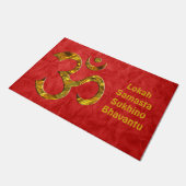 Heilige Symbool OM / Aum gold & Mantra Deurmat (Schuin)