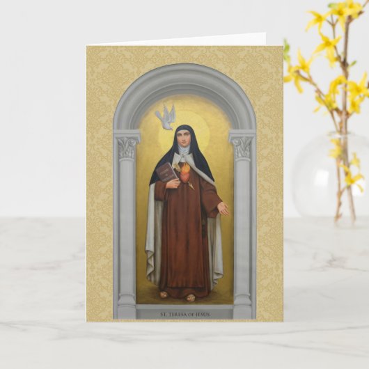 Heilige Teresa van Avila (van Jezus) Karmeliet Kaart (Gele Bloem)