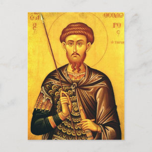 Heilige Theodore Tiron orthodox icoon Briefkaart