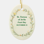 Heilige Theresia van Avila, katholiek devotioneel Keramisch Ornament (Achterkant)