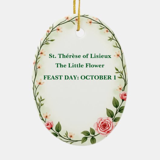 Heilige Theresia van Lisieux Katholiek Ornament (Achterkant)