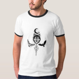 Heilige Totem Wolf en Adelaar Droomvanger T-shirt