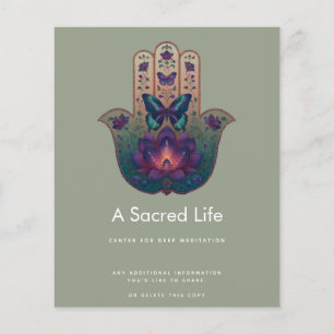 Heilige Transformatie Hamsa Hand Design Flyer
