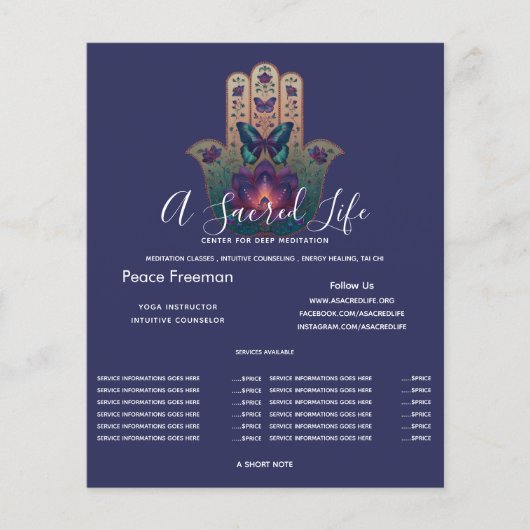 Heilige Transformatie | Hamsa Hand Design Flyer (Voorkant)