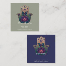 Heilige Transformatie | Hamsa Hand Design Vierkante Visitekaartje