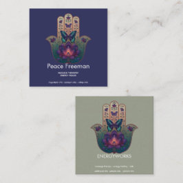 Heilige Transformatie | Hamsa Hand Design Vierkante Visitekaartje