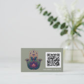 Heilige Transformatie | Hamsa Hand Design Visitekaartje (Staand voorkant)