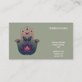 Heilige Transformatie | Hamsa Hand Design Visitekaartje (Achterkant)