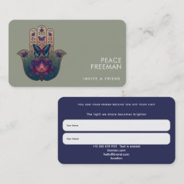 Heilige Transformatie | Hamsa Hand Design Visitekaartje