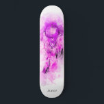 *~* Heilige Tribal Shamanic Dream Catcher Boho Persoonlijk Skateboard<br><div class="desc">* Westerne BOHO Amerikaanse Waterverf Abstracte Dream Catcher Journey met mooie veren als een sjamanistische symbool voor een Native American Spiritueel Healer of BOHEMIAM ontwerp. * . *** De kleuren zijn meestal diep ROZE MAGENTA op WIT. Deze op spirit gebaseerde esoterische populaire boho creative abstracte moderne dromenvanger en veren ontwerp...</div>