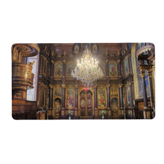 Heilige Triinity Grieks-orthodoxe kerk Etiket (Voorkant)