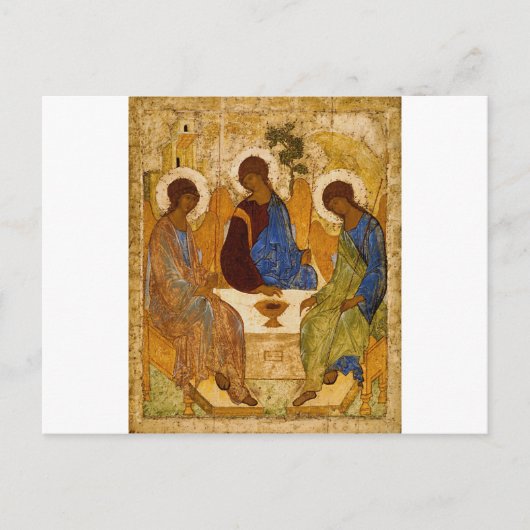 Heilige Trinity Icon Rublev Byzantine Katholieke G Briefkaart (Voorkant)