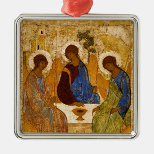 Heilige Trinity Icon Rublev Byzantine Metalen Ornament