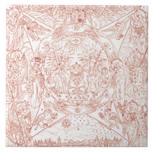 Heilige Trinity in Glory Tegeltje (Voorkant)