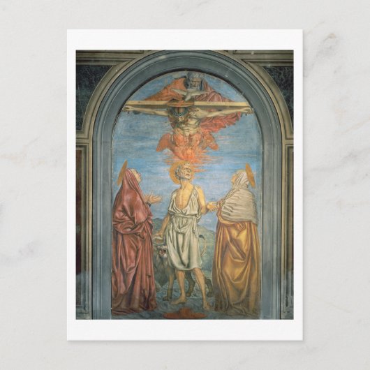 Heilige Trinity met St. Jerome (fresco) Briefkaart (Voorkant)