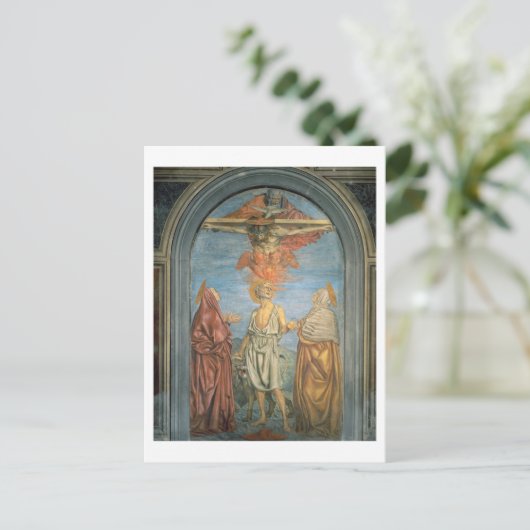 Heilige Trinity met St. Jerome (fresco) Briefkaart (Staand voorkant)