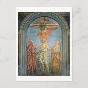 Heilige Trinity met St. Jerome (fresco) Briefkaart