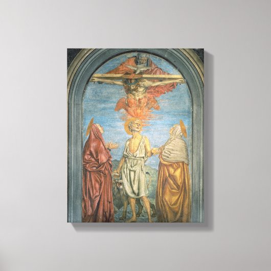 Heilige Trinity met St. Jerome (fresco) Canvas Afdruk (Voorkant)