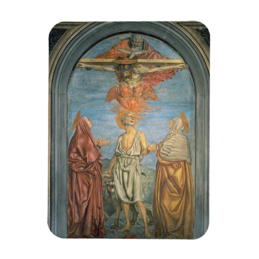 Heilige Trinity met St. Jerome (fresco) Magneet (Verticaal)
